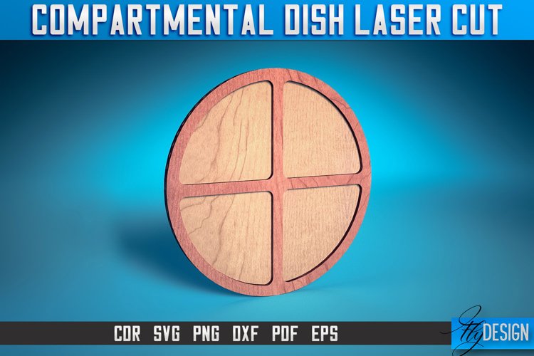 Compartmental Dish Laser Cut SVG | Tray Laser Cut SVG Design example image 1