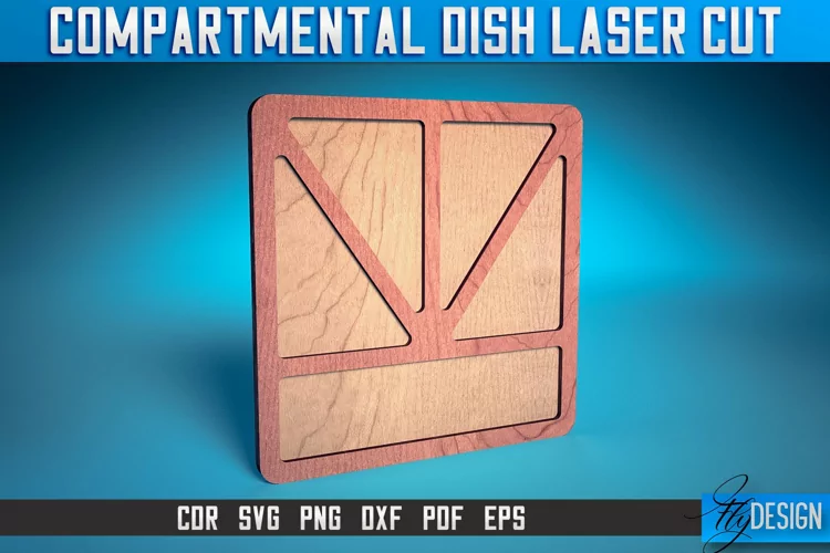 Compartmental Dish Laser Cut SVG | Tray Laser Cut SVG Design