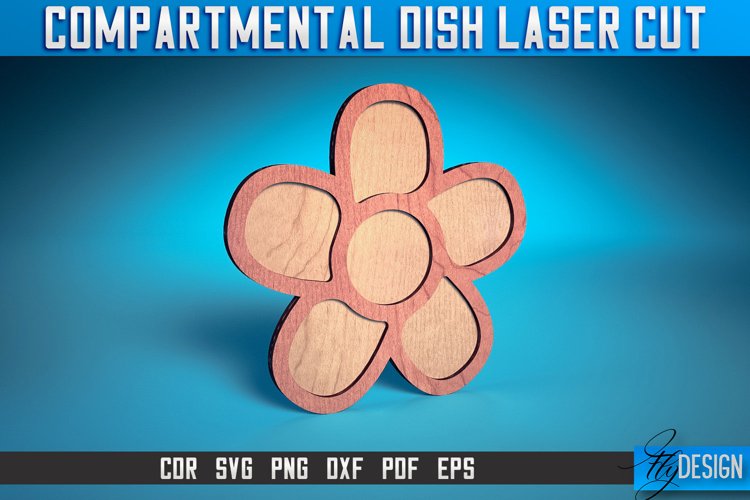 Compartmental Dish Laser Cut SVG | Tray Laser Cut SVG Design