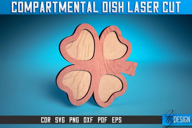 Compartmental Dish Laser Cut SVG | Tray Laser Cut SVG Design