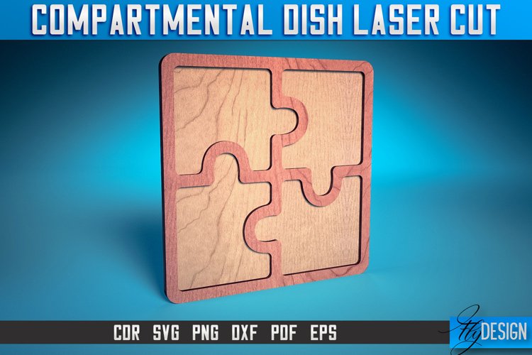 Compartmental Dish Laser Cut SVG | Tray Laser Cut SVG Design