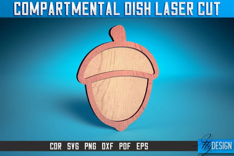 Compartmental Dish Laser Cut SVG | Tray Laser Cut SVG Design