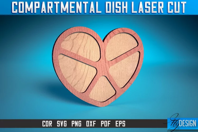 Compartmental Dish Laser Cut SVG | Tray Laser Cut SVG Design