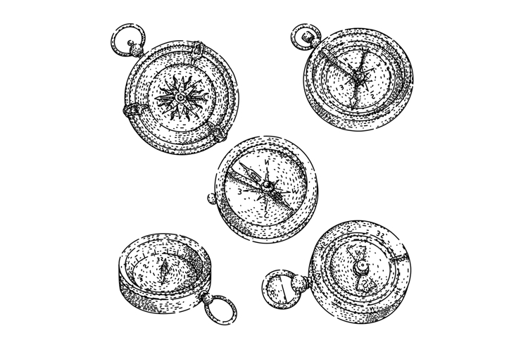 compass set sketch hand drawn