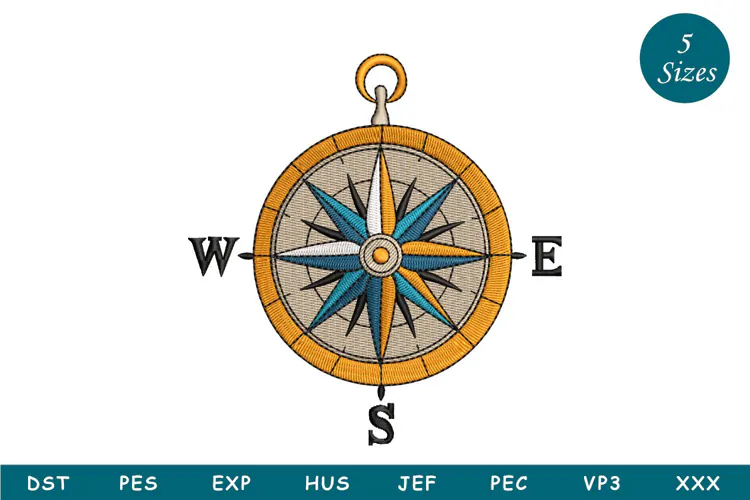 Compass Embroidery Design
