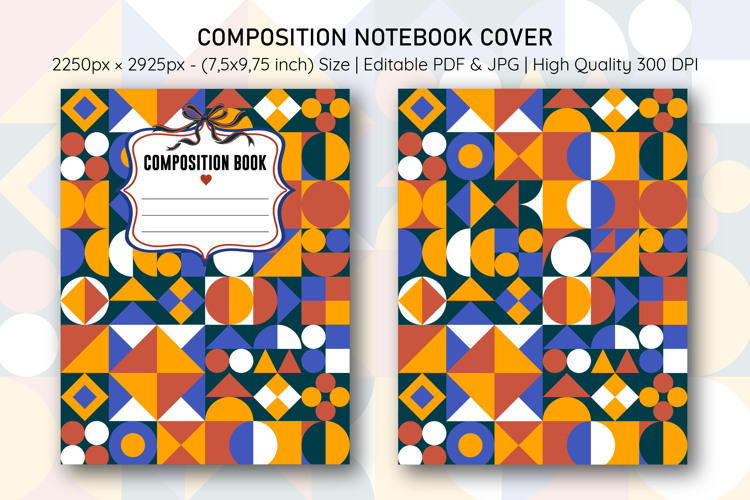 Bauhaus Pattern Composition Notebook Cover | Notebook Cover