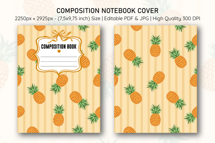 Pineapple Composition Notebook Cover | Notebook Cover example image 1