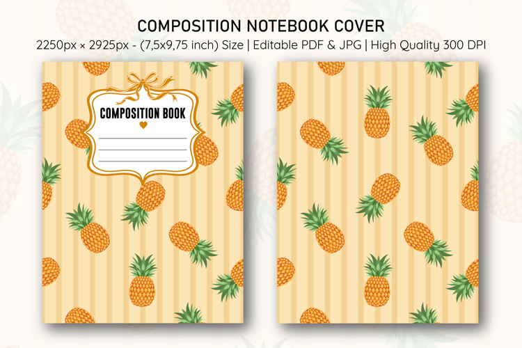 Pineapple Composition Notebook Cover | Notebook Cover
