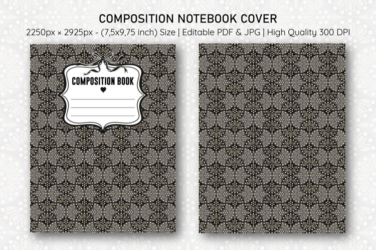Ogee Pattern Compostion Notebook Cover | Notebook Cover example image 1