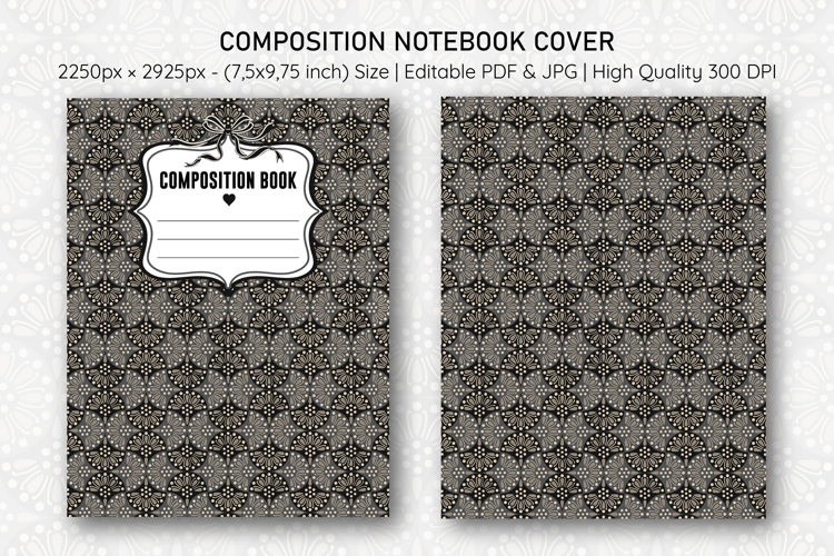 Ogee Pattern Compostion Notebook Cover | Notebook Cover