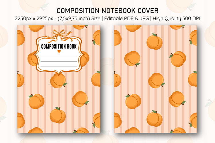 Peach Composition Notebook Cover | Notebook Cover
