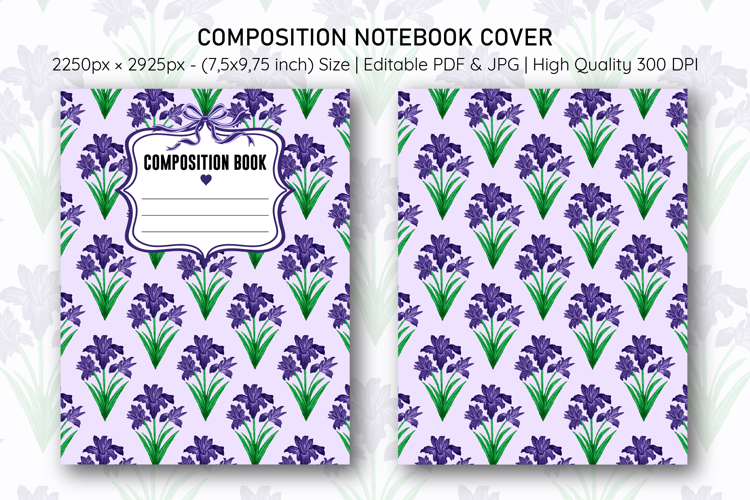 Iris Flower Composition Notebook Cover | Notebook Cover