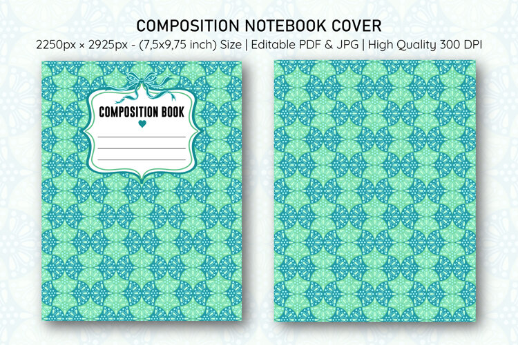 Ogee Pattern Compostion Notebook Cover | Notebook Cover example image 1