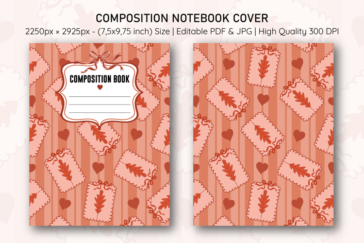 Fall Coquette Composition Notebook Cover | Notebook Cover