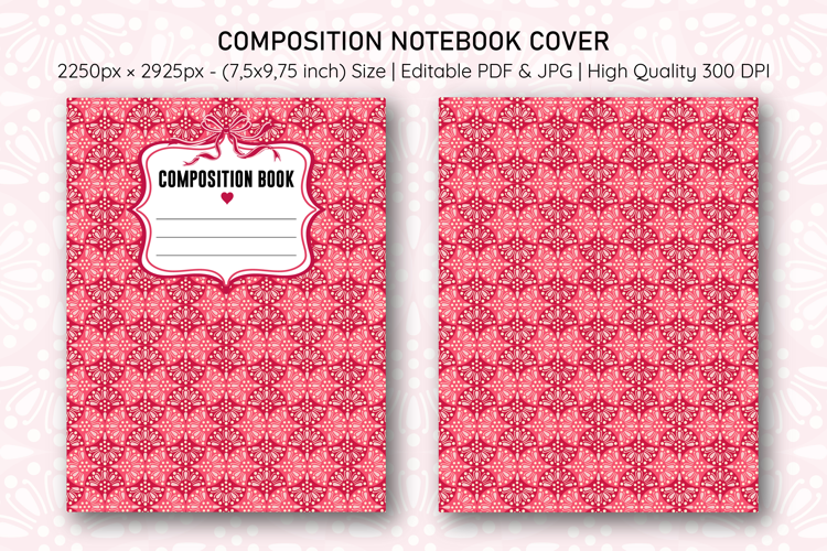 Ogee Pattern Compostion Notebook Cover | Notebook Cover