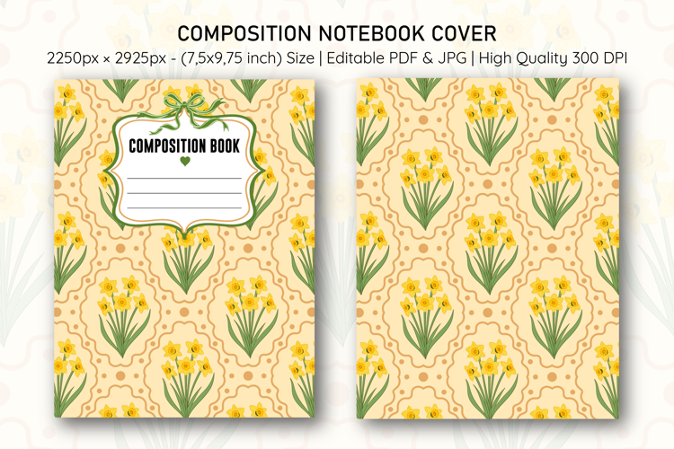Daffodil Flower Composition Notebook Cover | Notebook Cover