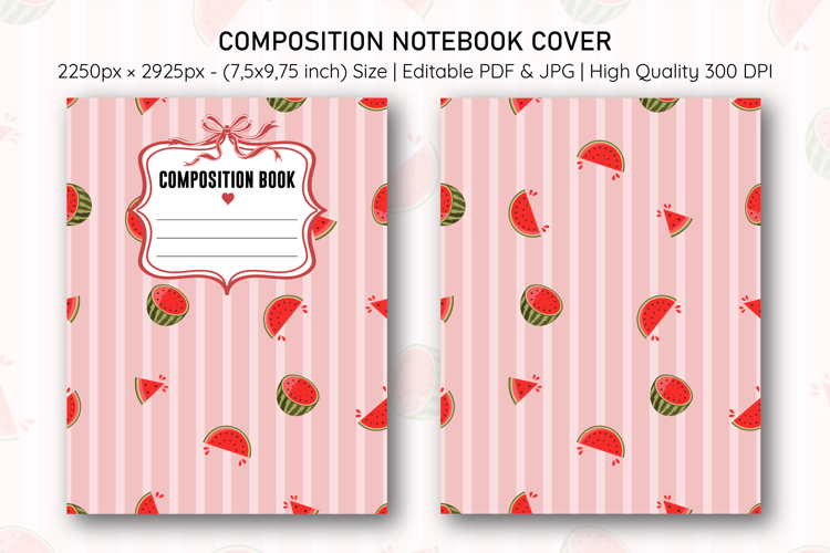 Watermelon Composition Notebook Cover | Notebook Cover