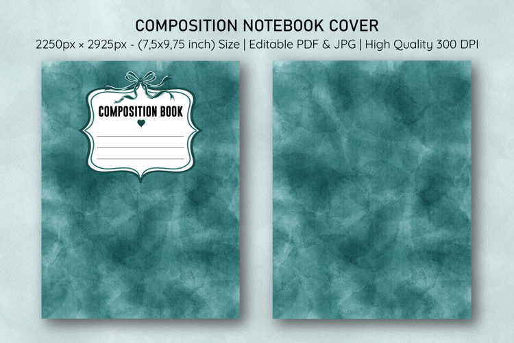 Watercolor Green Splash Composition Notebook Cover | Noteboo