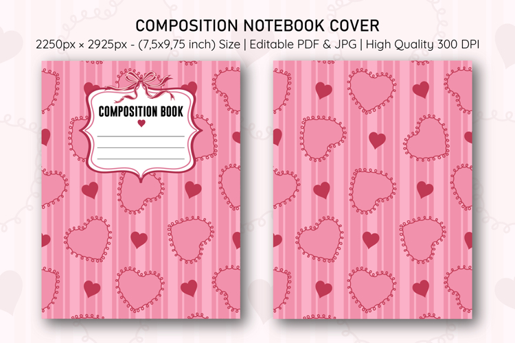 Heart Coquette Composition Notebook Cover | Notebook Cover