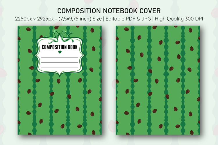 Watermelon Composition Notebook Cover | Notebook Cover