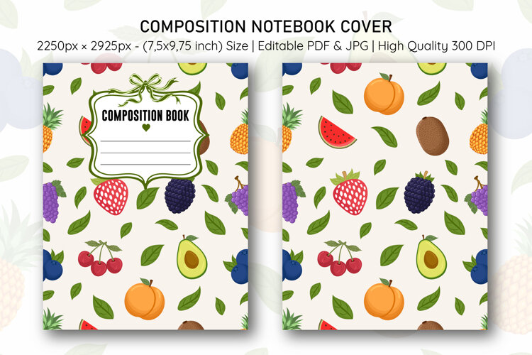 Fruits Composition Notebook Cover | Notebook Cover example image 1