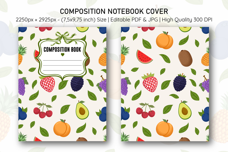 Fruits Composition Notebook Cover | Notebook Cover