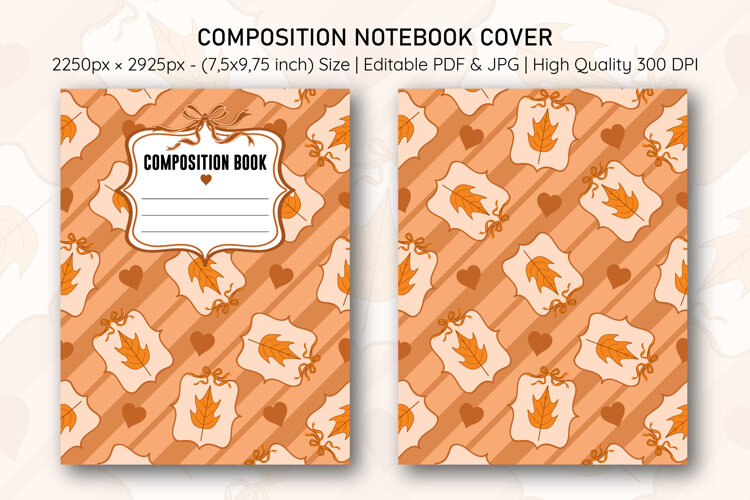 Fall Coquette Composition Notebook Cover | Notebook Cover example image 1