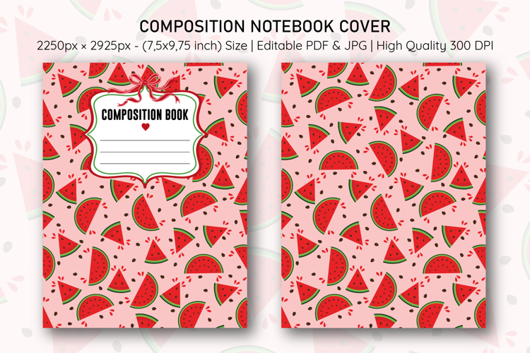 Watermelon Composition Notebook Cover | Notebook Cover