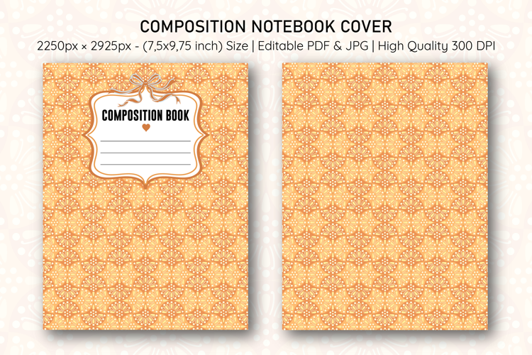 Ogee Pattern Compostion Notebook Cover | Notebook Cover
