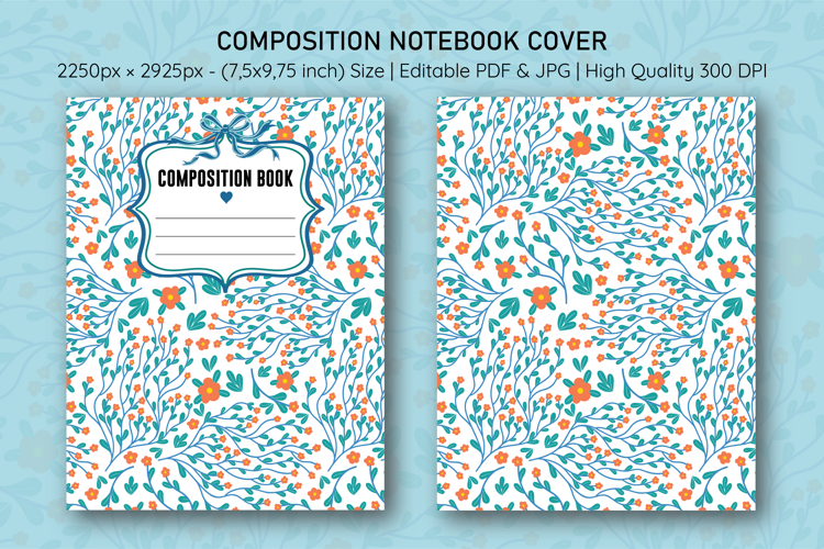 Floral Compostion Notebook Cover | Notebook Cover