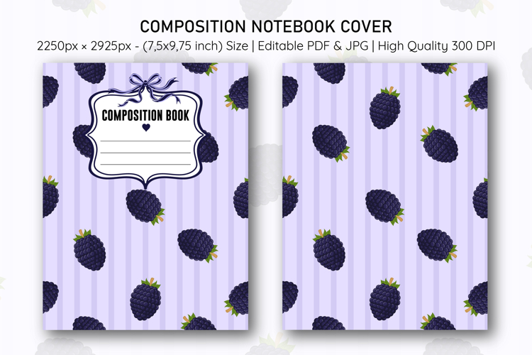 Blackberry Composition Notebook Cover | Notebook Cover