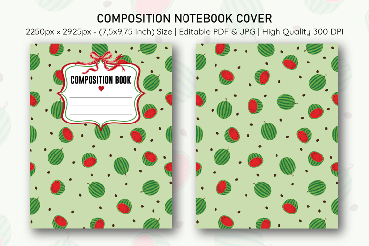 Watermelon Composition Notebook Cover | Notebook Cover