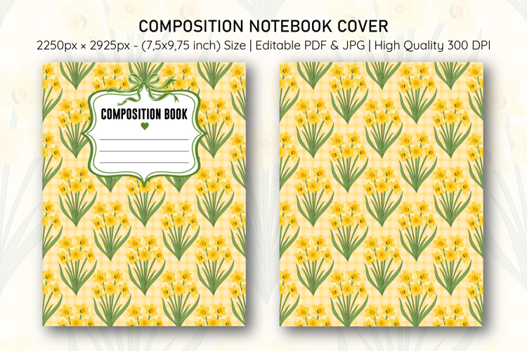 Daffodil Flower Composition Notebook Cover | Notebook Cover