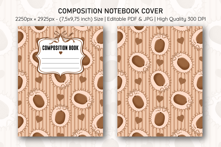 Kiwi Heart Compostion Notebook Cover | Notebook Cover