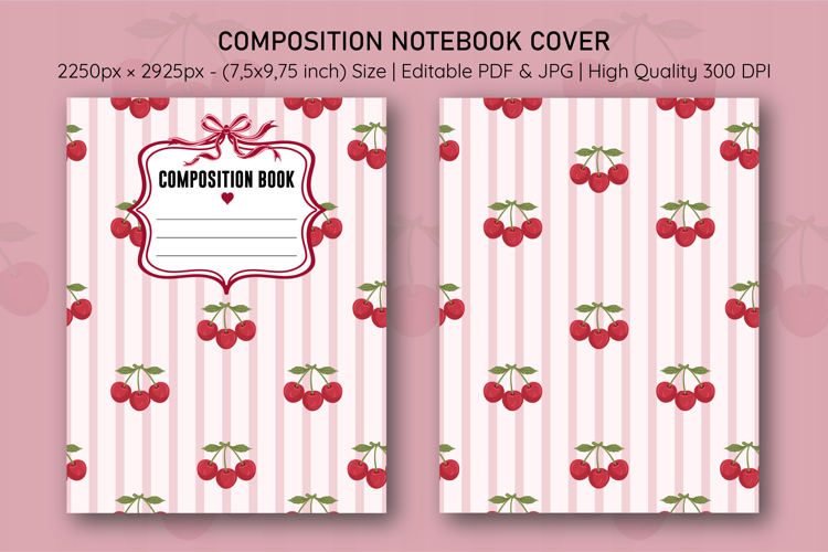 Cherry Composition Notebook Cover | Notebook Cover