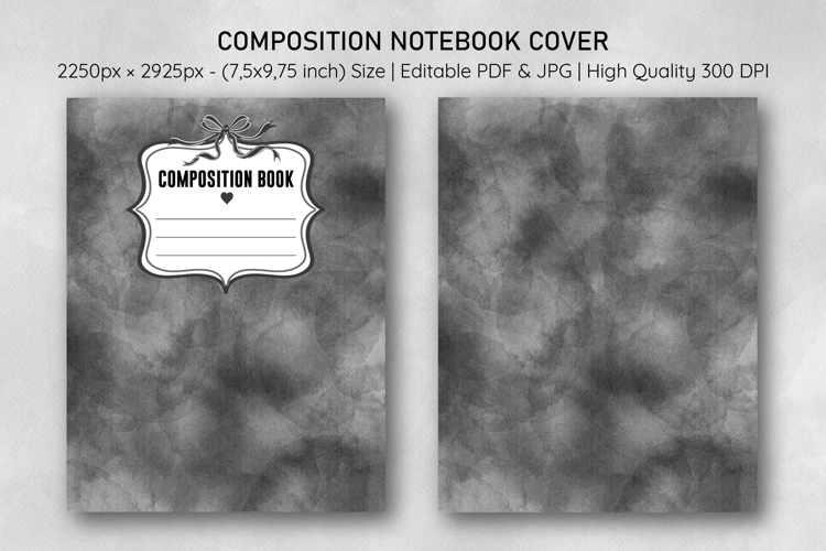 Watercolor Black Splash Composition Notebook Cover | Noteboo
