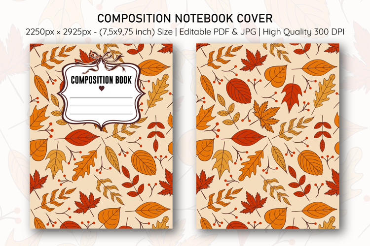 Vintage Fall Composition Notebook Cover | Notebook Cover