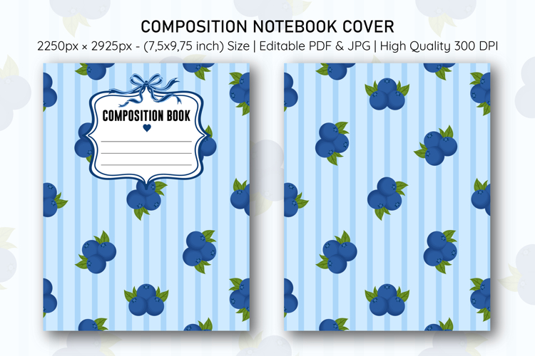 Blueberry Composition Notebook Cover | Notebook Cover
