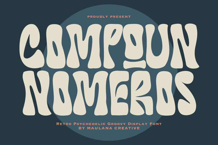 Compoun Nomeros Retro Psychedelic Groovy Display