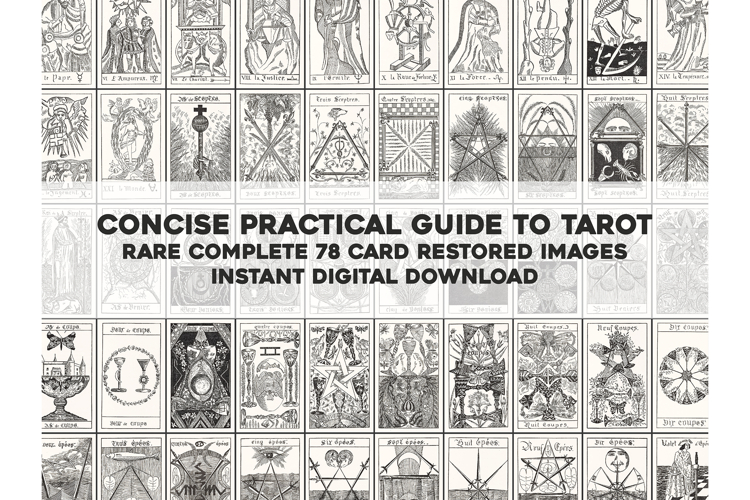 Rare French Tarot Deck 78 Black   White Images