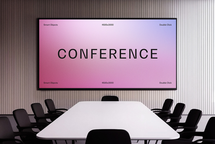 Conference Room Screen Mockup example image 1
