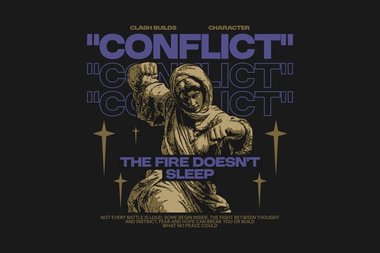 Clash Builds Character Conflict Streetwear T-shirt