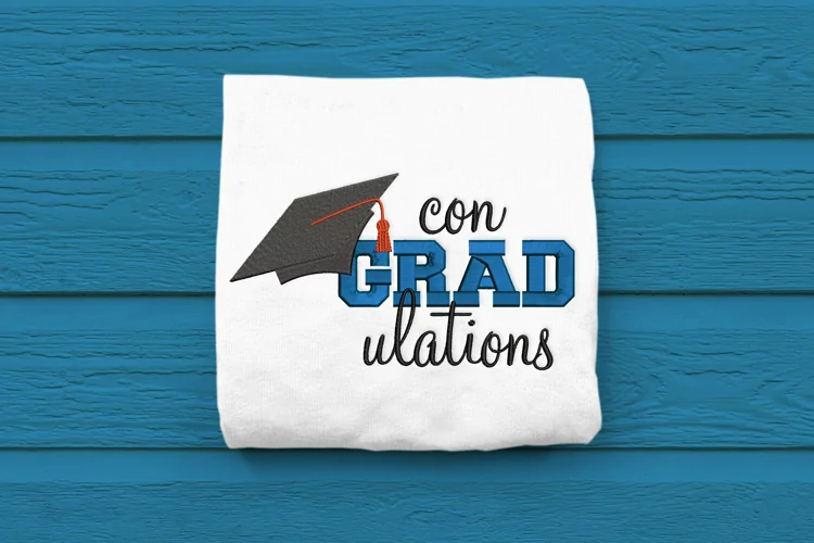 Con-GRAD-ulations Graduation Embroidery Design