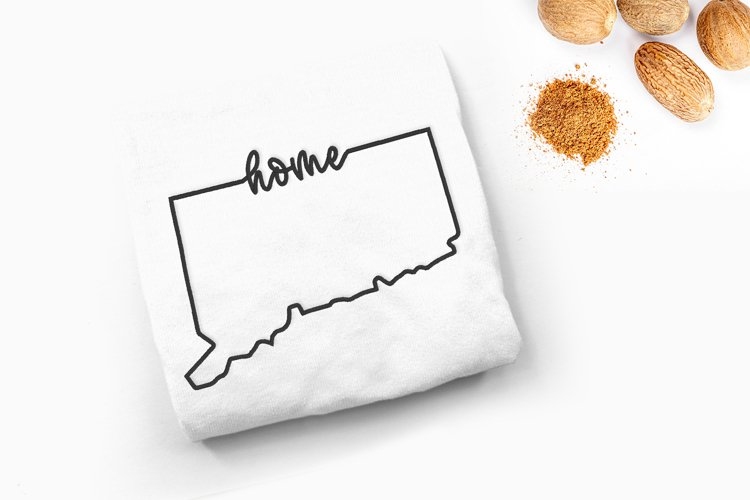 Connecticut home states shape outline embroidery
