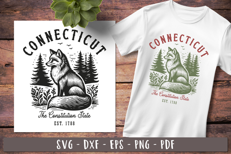 Connecticut svg | Vintage United states design