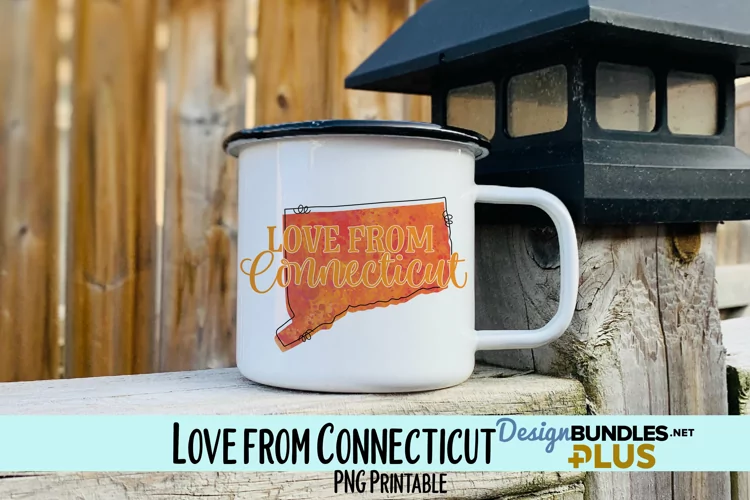 Love from Connecticut Sublimation PNG