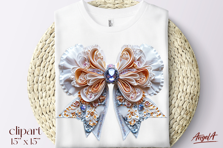 Lace vintage white coquette bow tie clipart, retro clipart