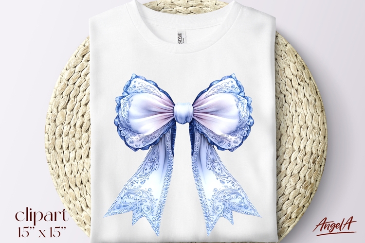 Chinoiserie coquette bow tie clipart, vintage T-shirt design