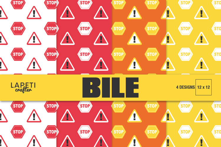 Construction Digital Paper, Traffic Sign Scrapbook Paper