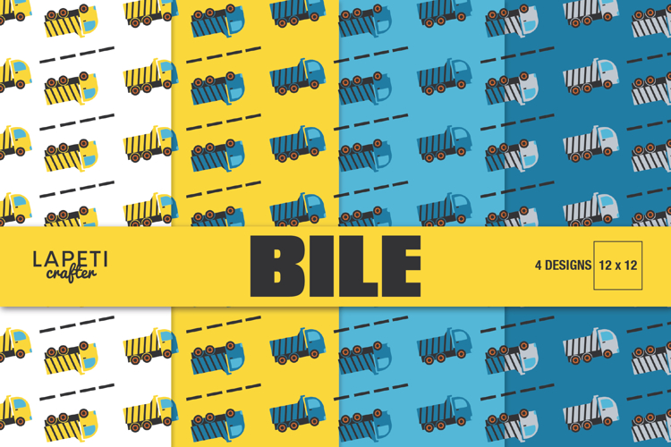 Construction Digital Paper, Truck Pattern Backgrounds 12x12